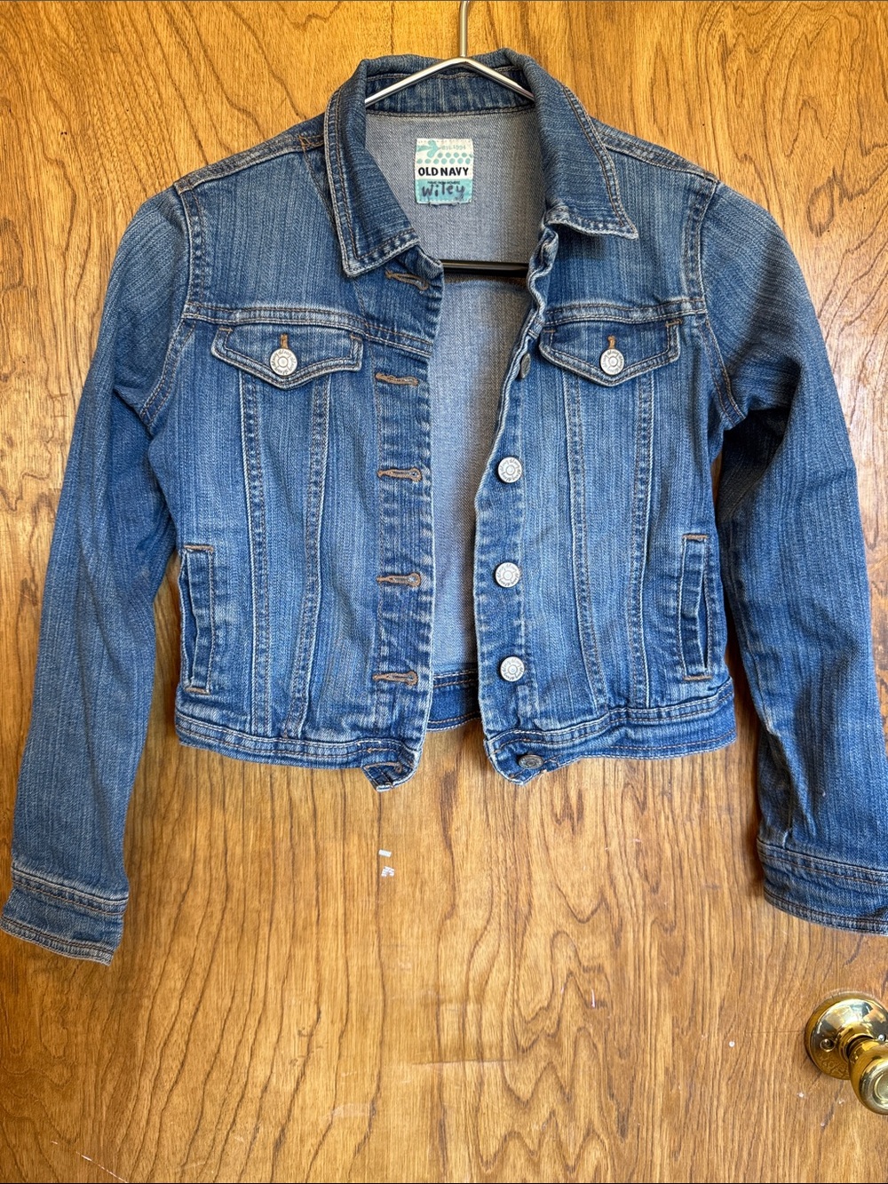 Old Navy Medium Blue Denim Jacket with Button Front